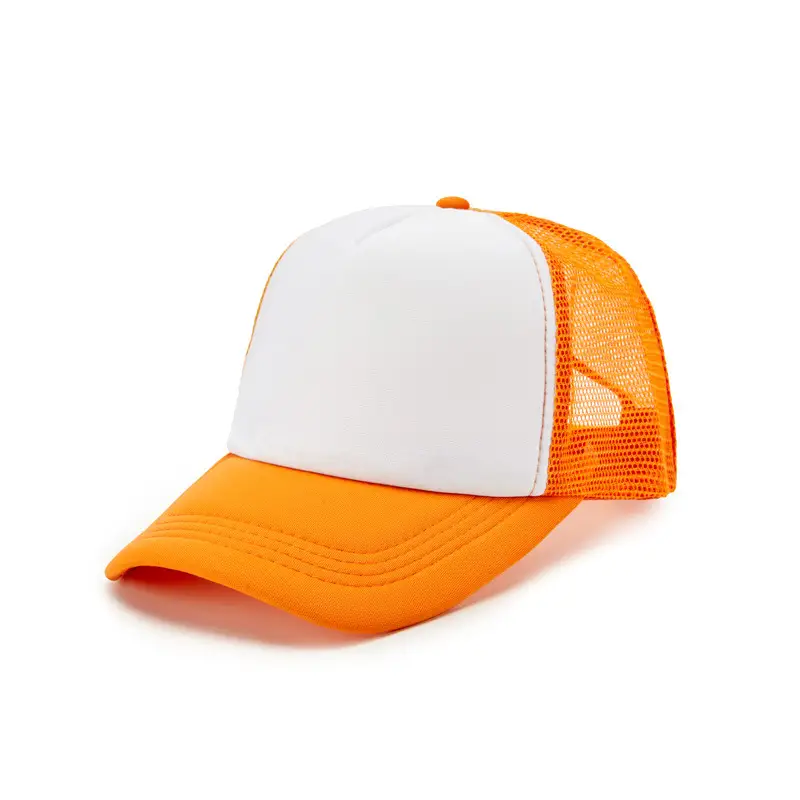 Red Yellow Mesh Trucker Cap for Kids Travel