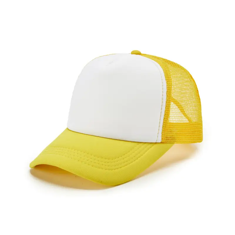 Red Yellow Mesh Trucker Cap for Kids Travel