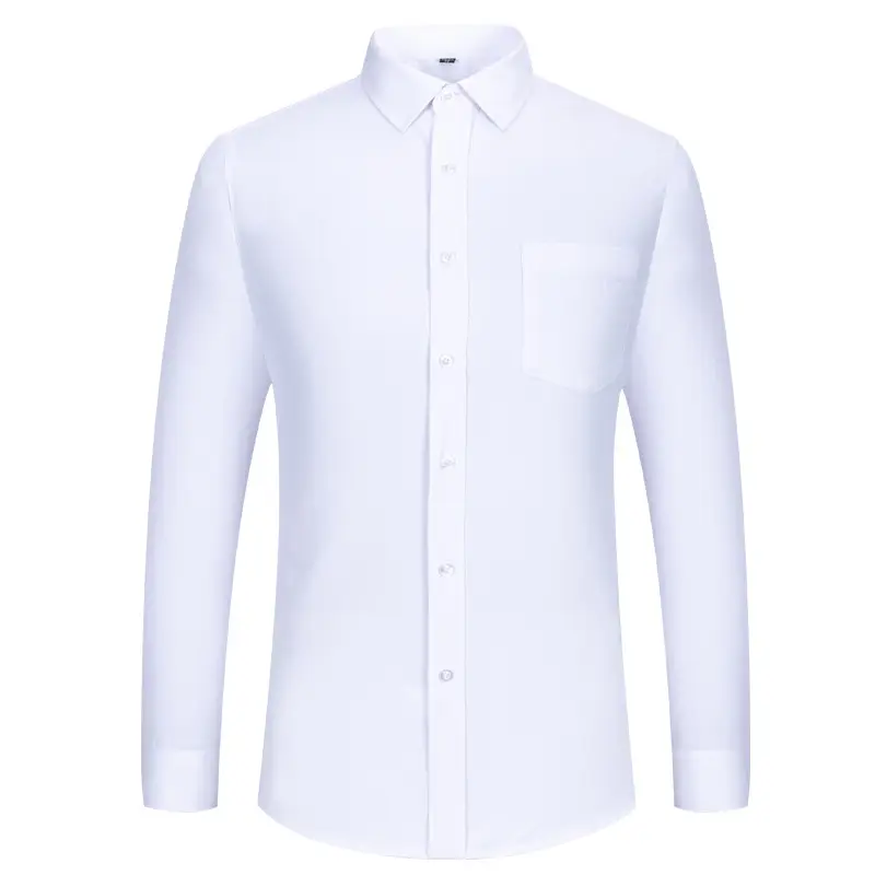 Men's White Slim Fit Long Sleeve Shirt - Image 20