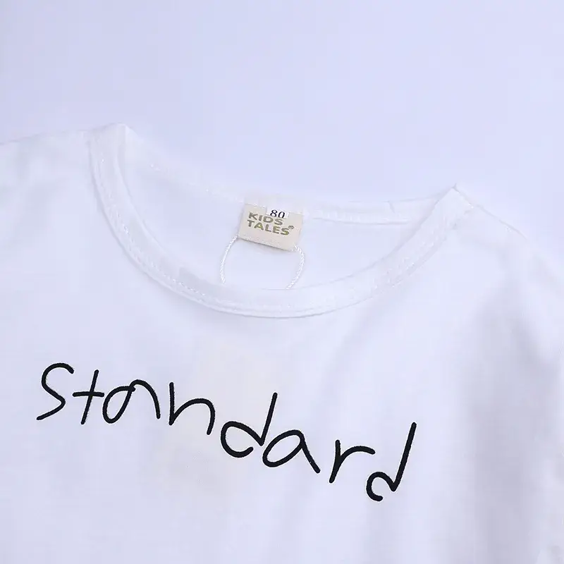 Children's Cotton Letter T-Shirt White Standard - Image 5