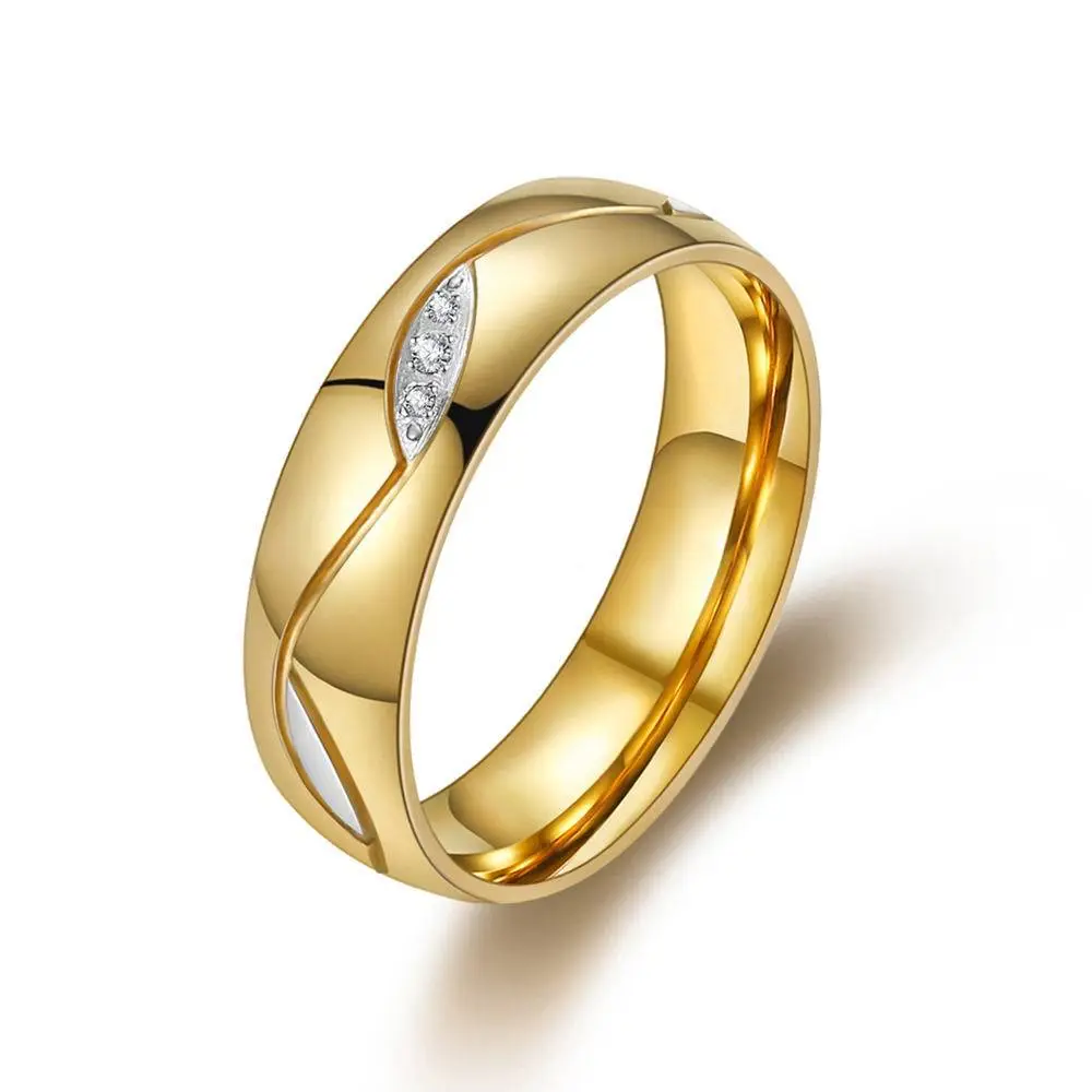 18K Gold Diamond Couple Ring for Men Women - Image 2