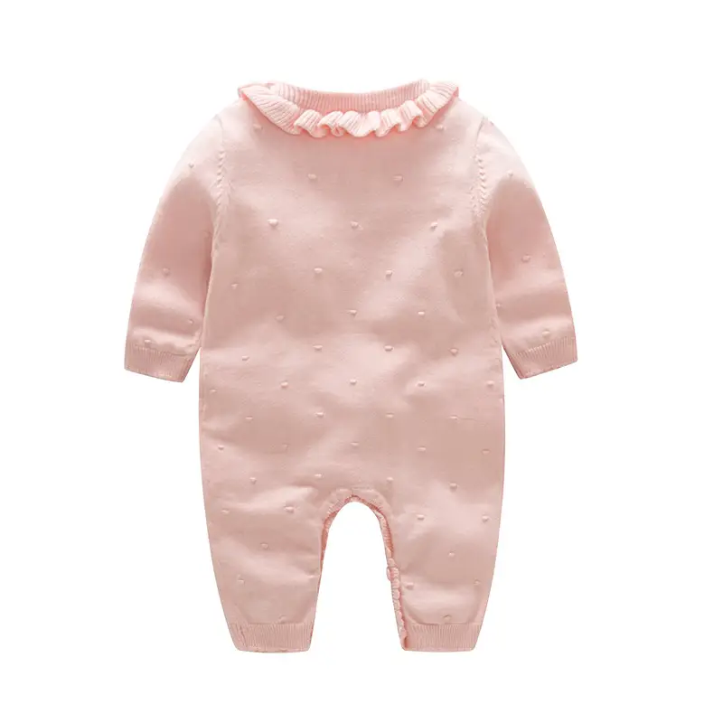 Red Ruffled Baby Wool Full Body Suit for Girls - Image 11