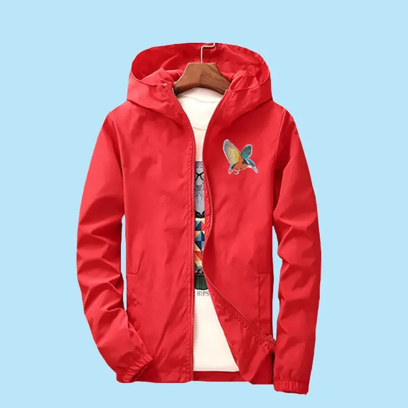 Orange Embroidered Hoodie for Men Large Size