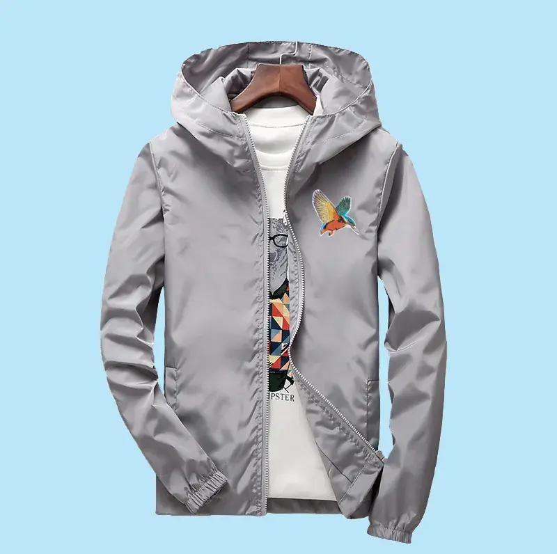Orange Embroidered Hoodie for Men Large Size