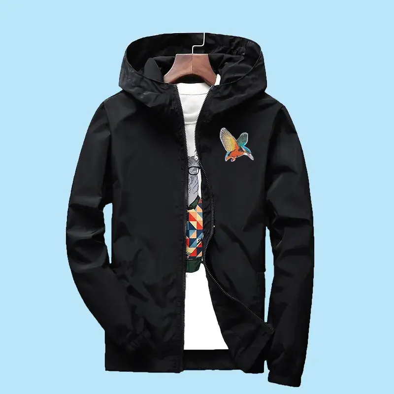 Orange Embroidered Hoodie for Men Large Size