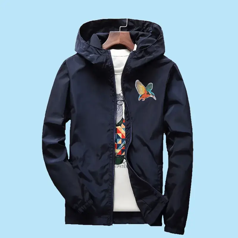 Orange Embroidered Hoodie for Men Large Size