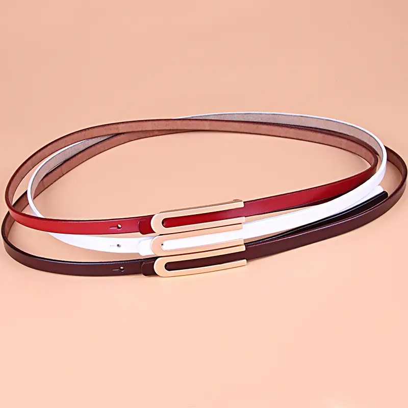 Women's Genuine Leather Belt Red 629 - Image 5