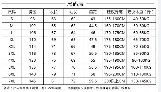 S-7XL