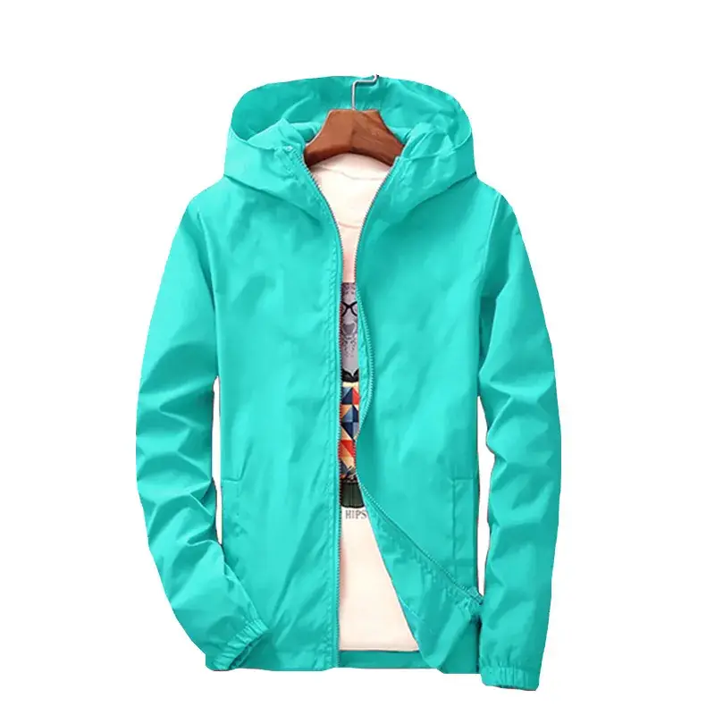 Men's Pink Hooded Windbreaker Jacket Large - Image 9