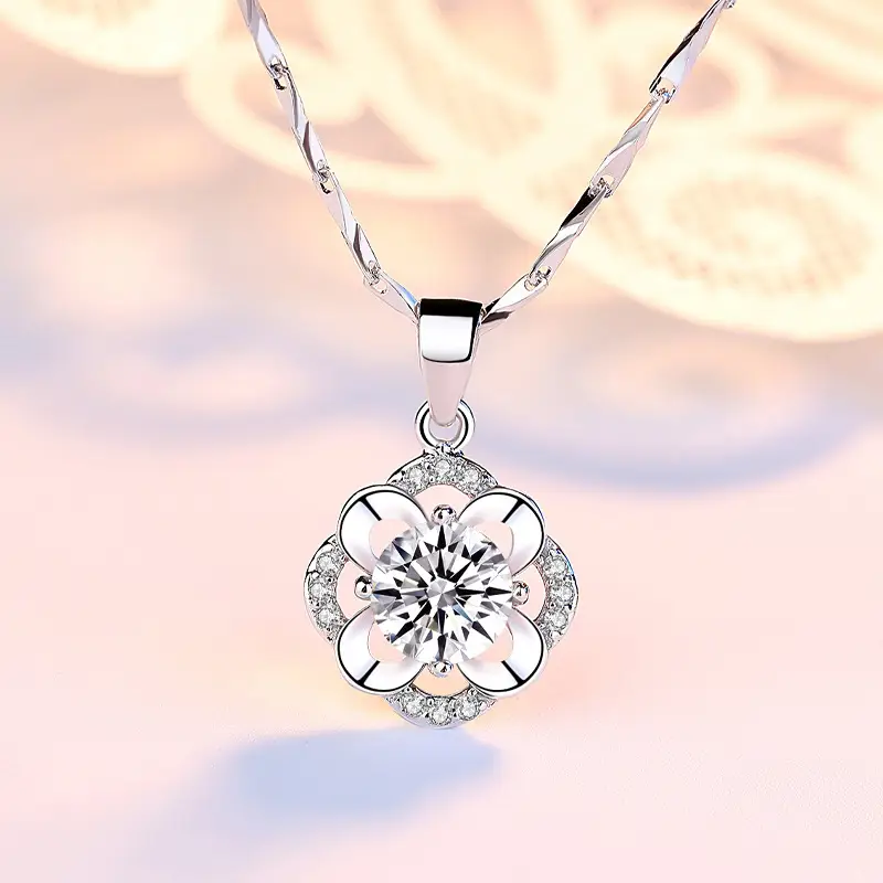 S999 Lucky Four Leaf Clover Pendant for Women Sterling Silver - Image 4