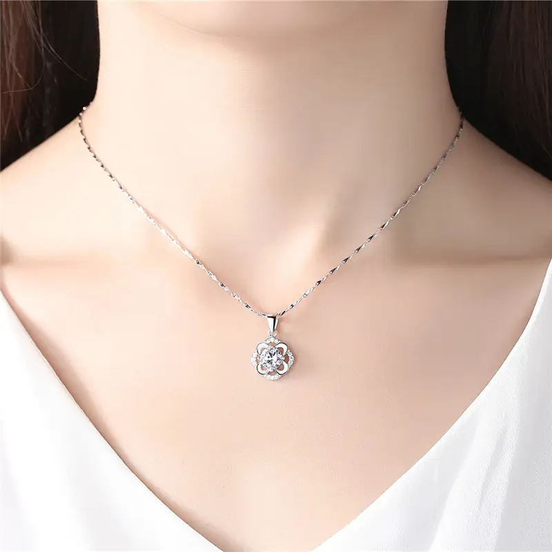 S999 Lucky Four Leaf Clover Pendant for Women Sterling Silver - Image 6