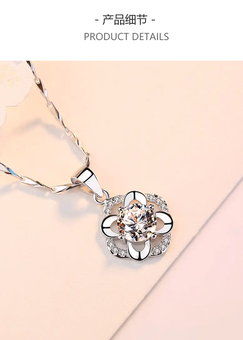 S999 Lucky Four Leaf Clover Pendant for Women Sterling Silver — feature 6