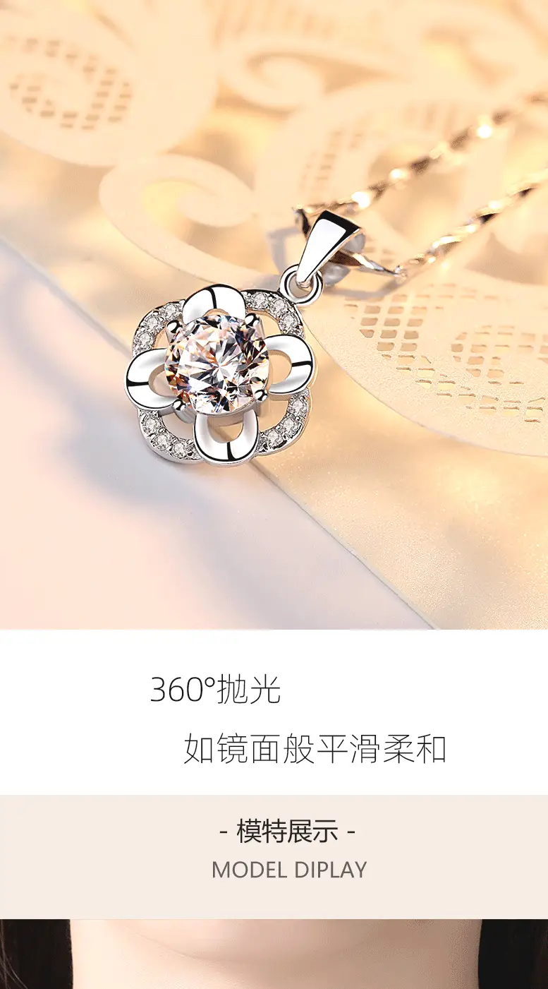 S999 Lucky Four Leaf Clover Pendant for Women Sterling Silver — feature 8