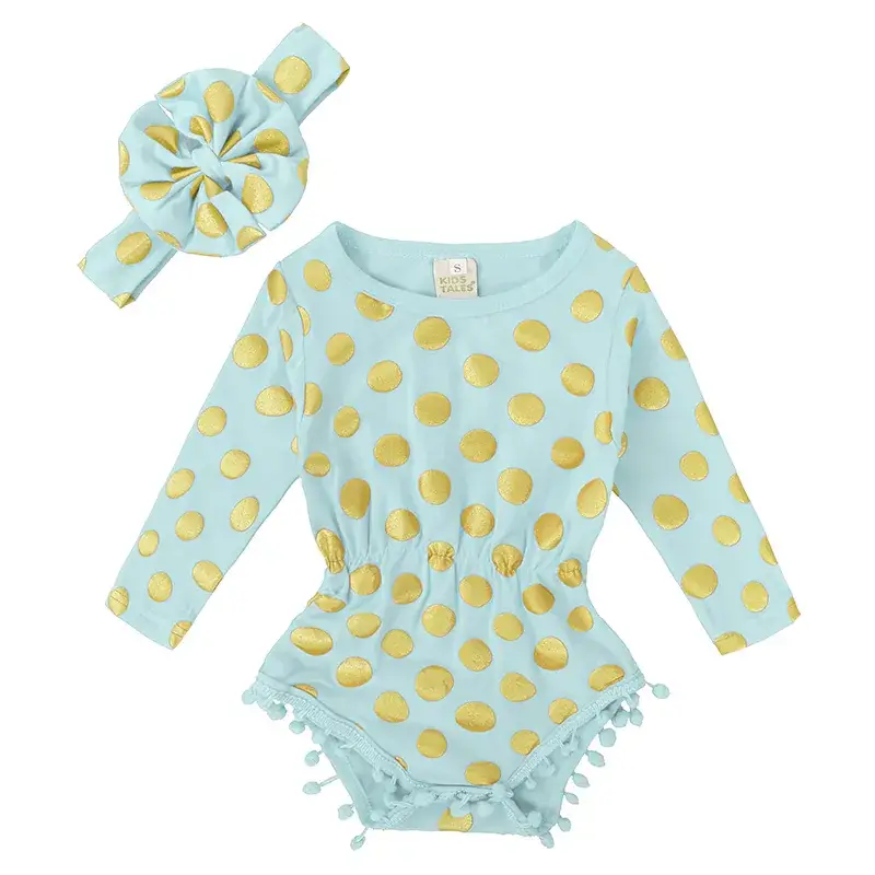 2025 Cotton Baby Girl Polka Dot Long Sleeve Top 0-2Y - Image 3