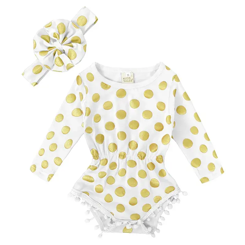 2025 Cotton Baby Girl Polka Dot Long Sleeve Top 0-2Y - Image 4