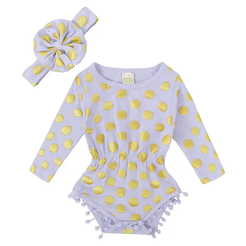 2025 Cotton Baby Girl Polka Dot Long Sleeve Top 0-2Y - Image 5