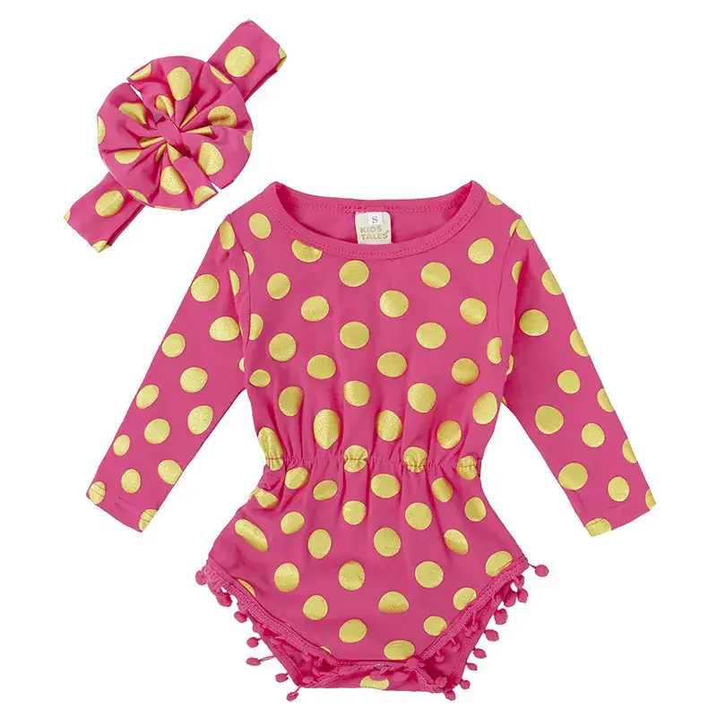 2025 Cotton Baby Girl Polka Dot Long Sleeve Top 0-2Y - Image 2
