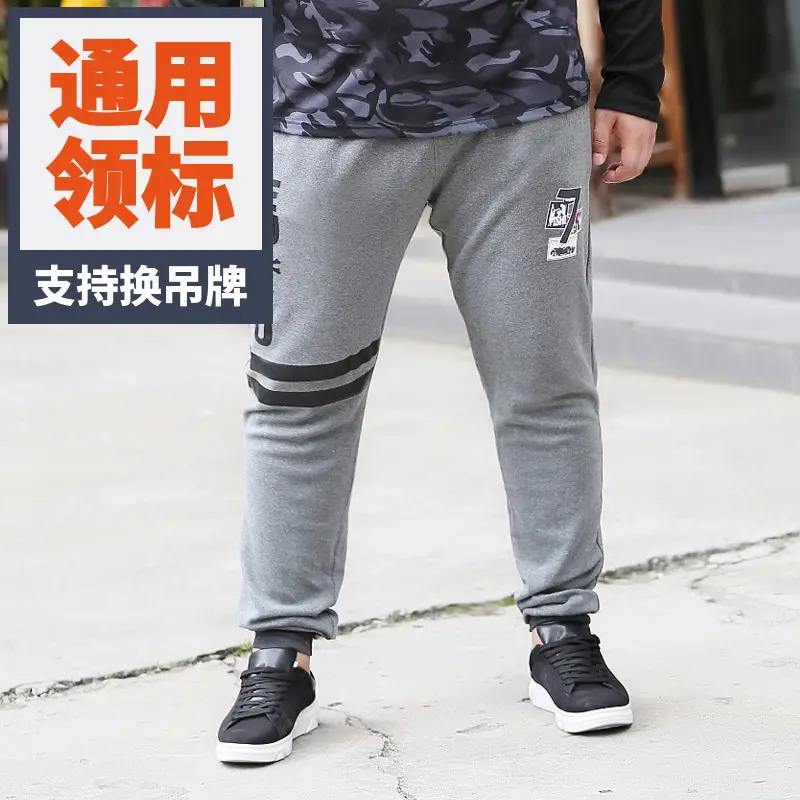Bi Meng Fat Men Pants Grey Plus Size Loose Casual - Image 2