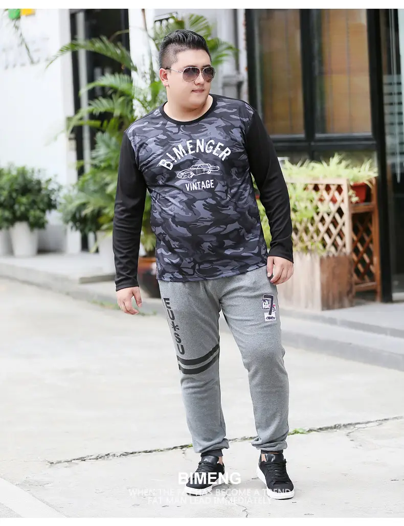 Bi Meng Fat Men Pants Grey Plus Size Loose Casual — feature 2