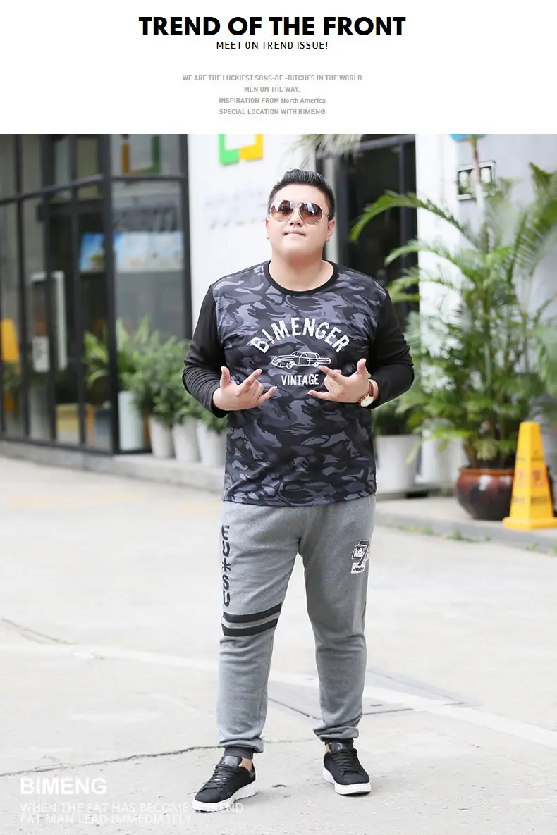 Bi Meng Fat Men Pants Grey Plus Size Loose Casual — feature 4