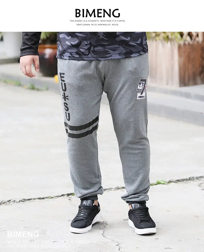 Bi Meng Fat Men Pants Grey Plus Size Loose Casual — feature 6