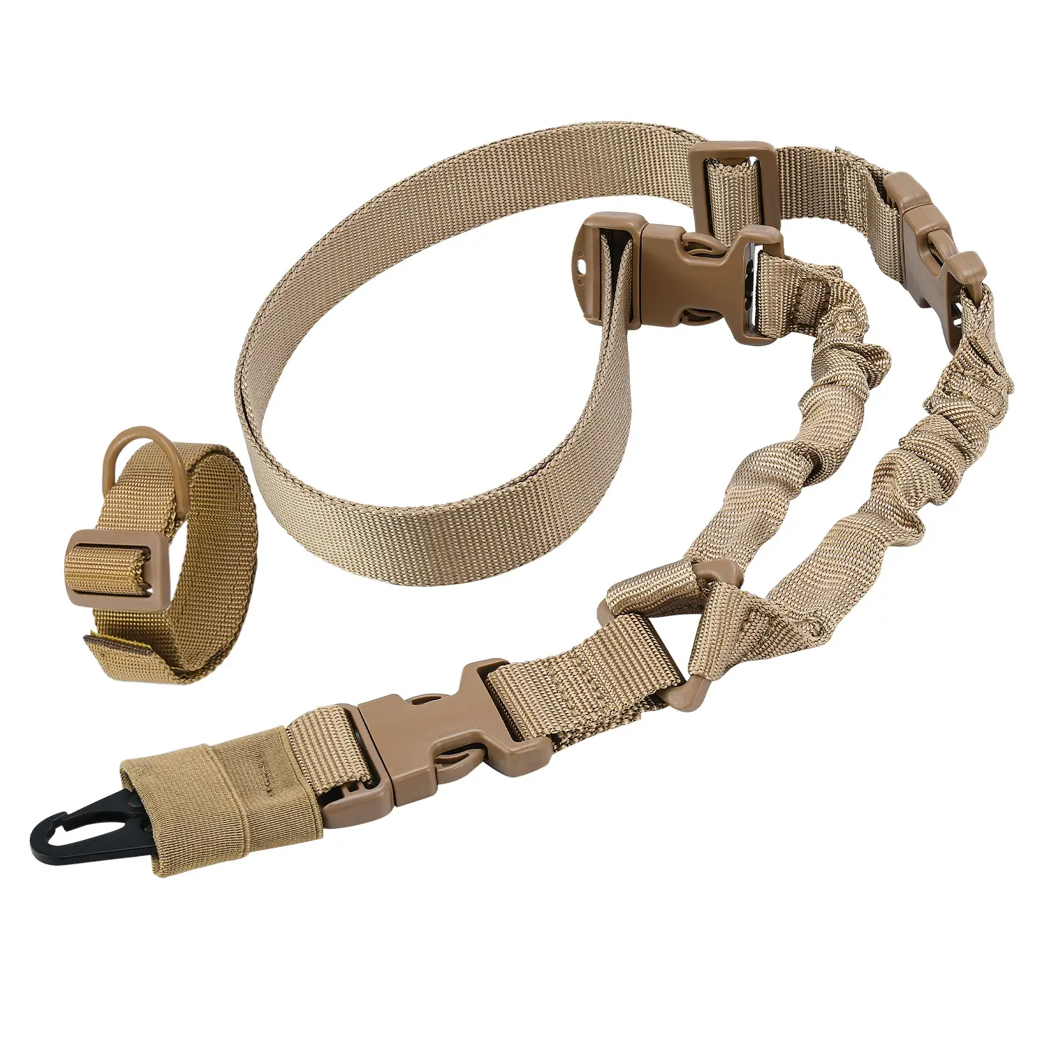 Tactical Gun Rope Belt Tan Nylon Diagonal Strap