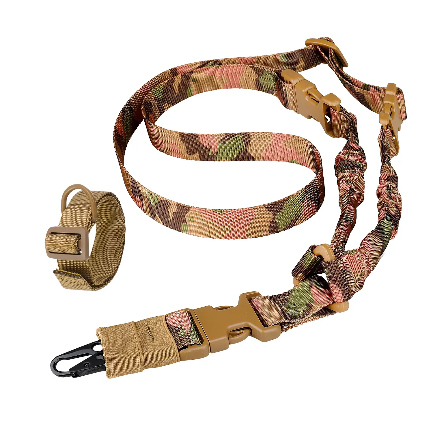 Tactical Gun Rope Belt Tan Nylon Diagonal Strap