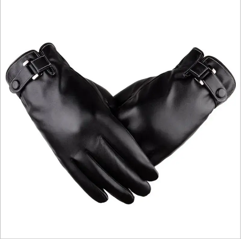 Winter Touch Screen Gloves for Men Women Brown Leather Warm Waterproof - Image 4