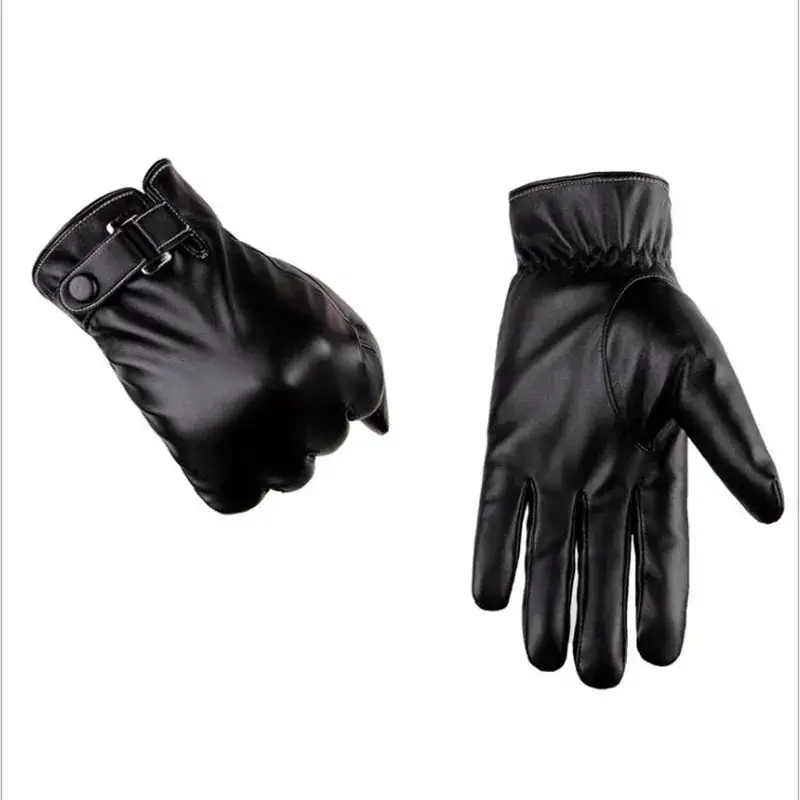 Winter Touch Screen Gloves for Men Women Brown Leather Warm Waterproof - Image 7