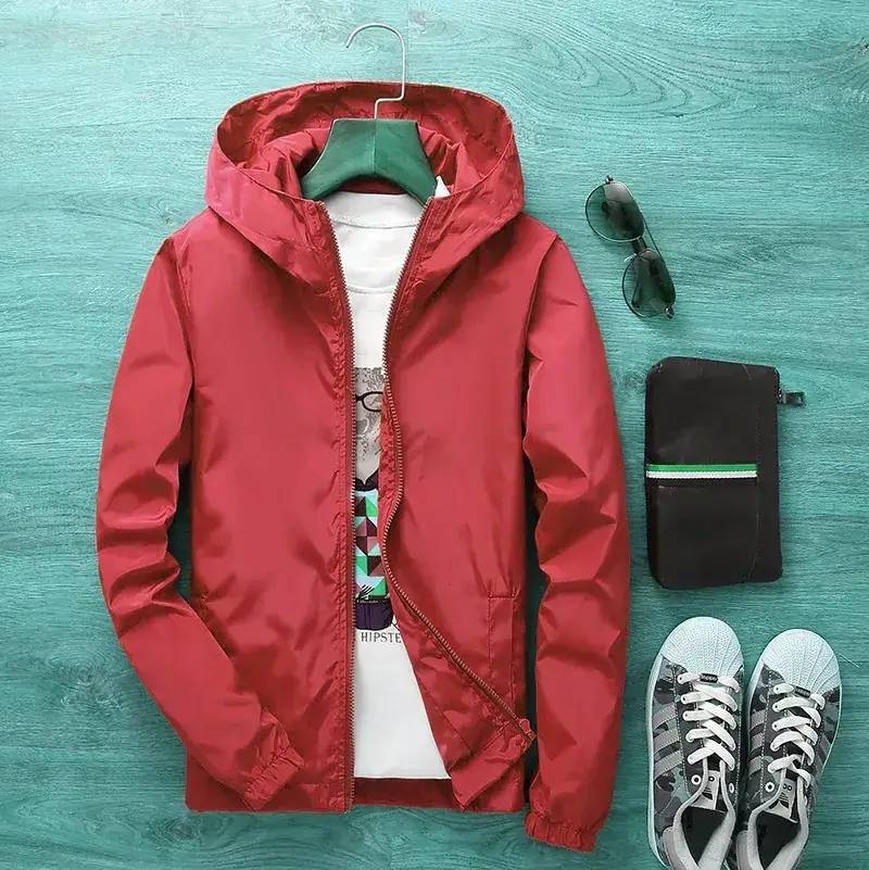 Men's White Windbreaker Jacket Large Factory Direct - Image 12