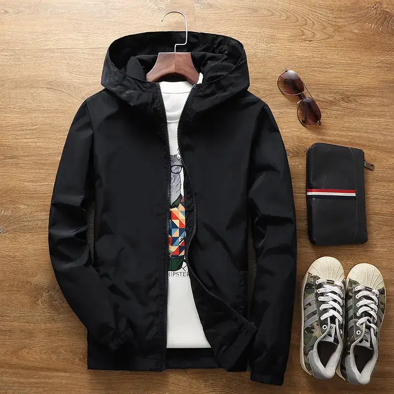 Men's White Windbreaker Jacket Large Factory Direct - Image 3