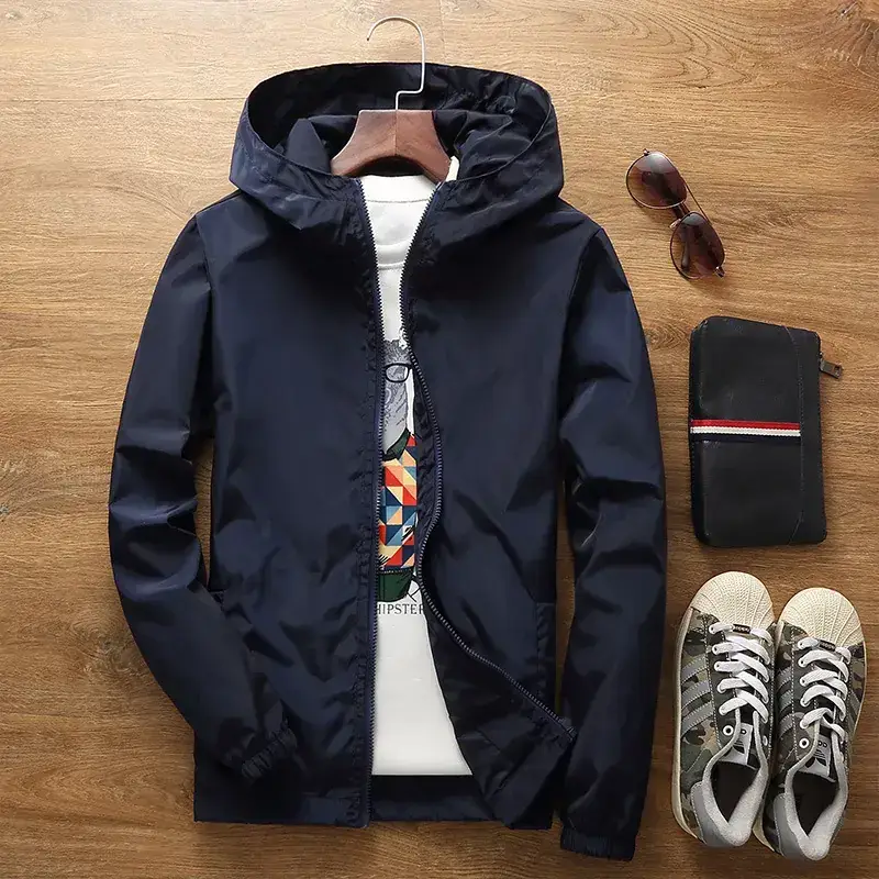 Men's White Windbreaker Jacket Large Factory Direct - Image 5