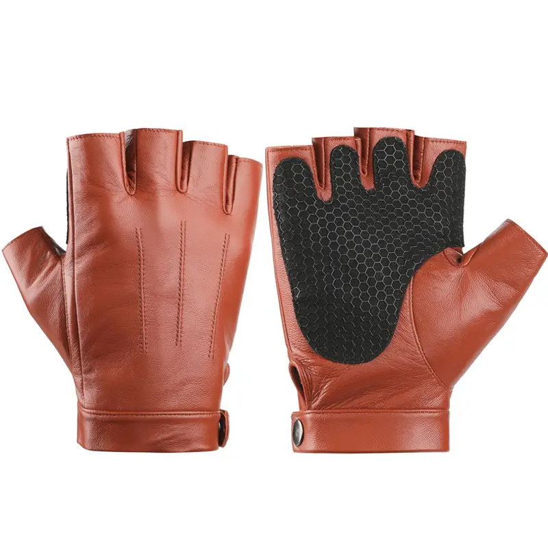 Men's Black Half-Finger Gloves Motorcycle Summer Cycling Sports