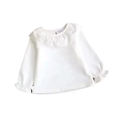 White Lace Long Sleeve Baby T-Shirt for Girls - Image 3