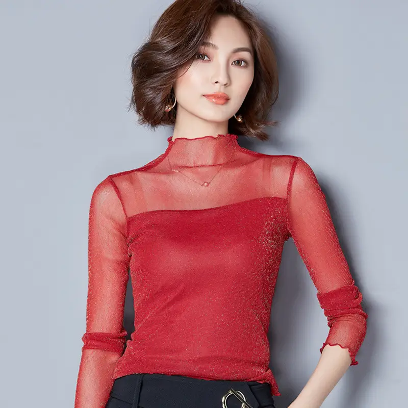 2025 Korean Style Ruffled High Neck Shirt for Women - Image 7