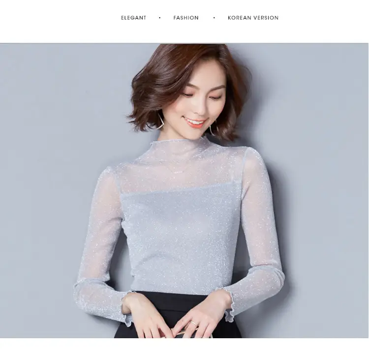 2025 Korean Style Ruffled High Neck Shirt for Women — feature 14