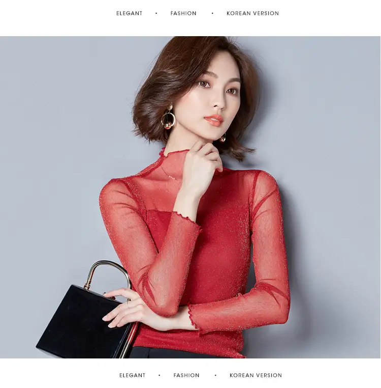 2025 Korean Style Ruffled High Neck Shirt for Women — feature 28