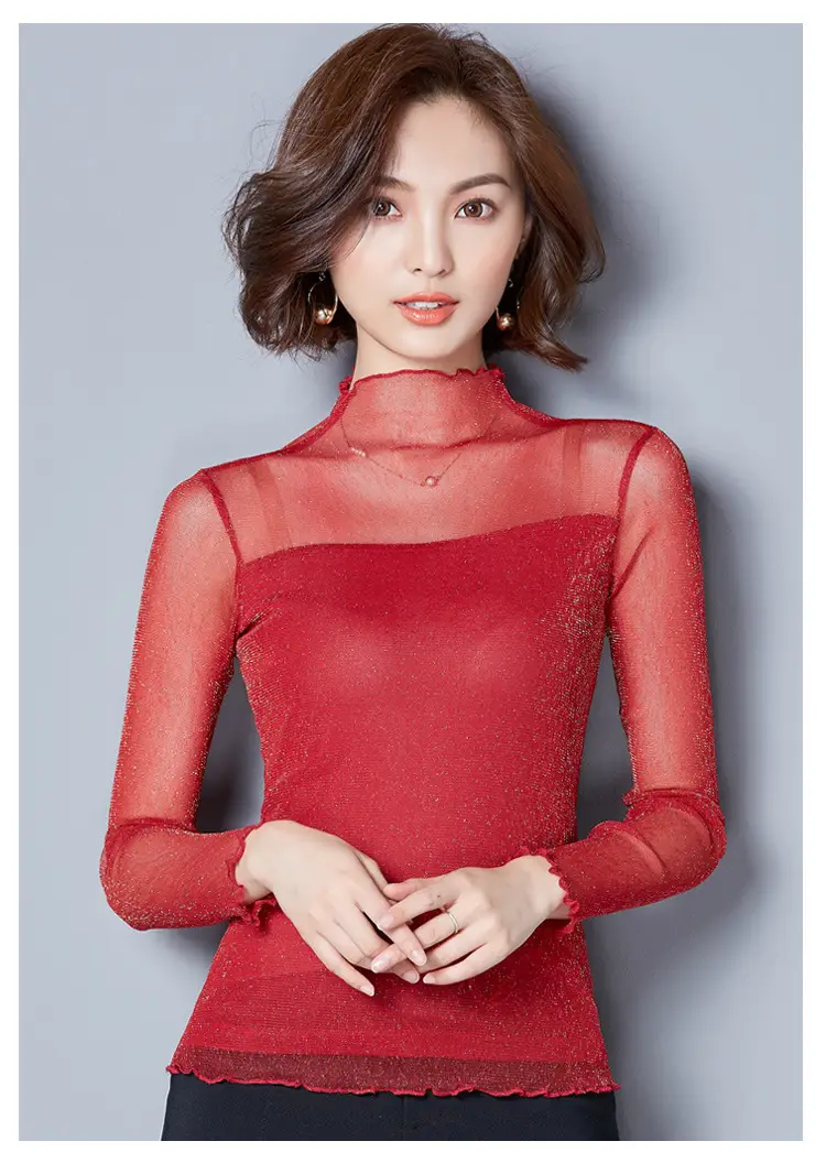 2025 Korean Style Ruffled High Neck Shirt for Women — feature 29