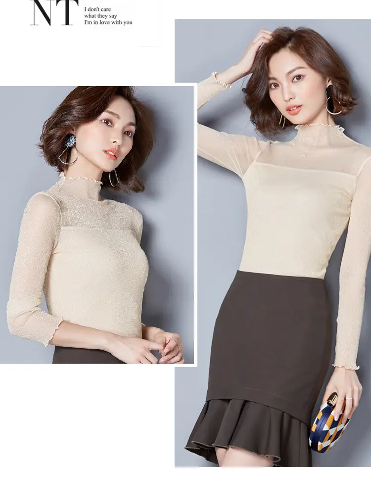 2025 Korean Style Ruffled High Neck Shirt for Women — feature 9