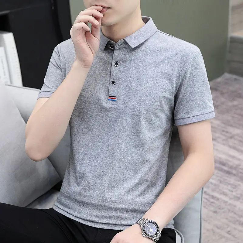 Men's Grey Polo T-Shirt 2025 Summer Casual Wear - Image 29