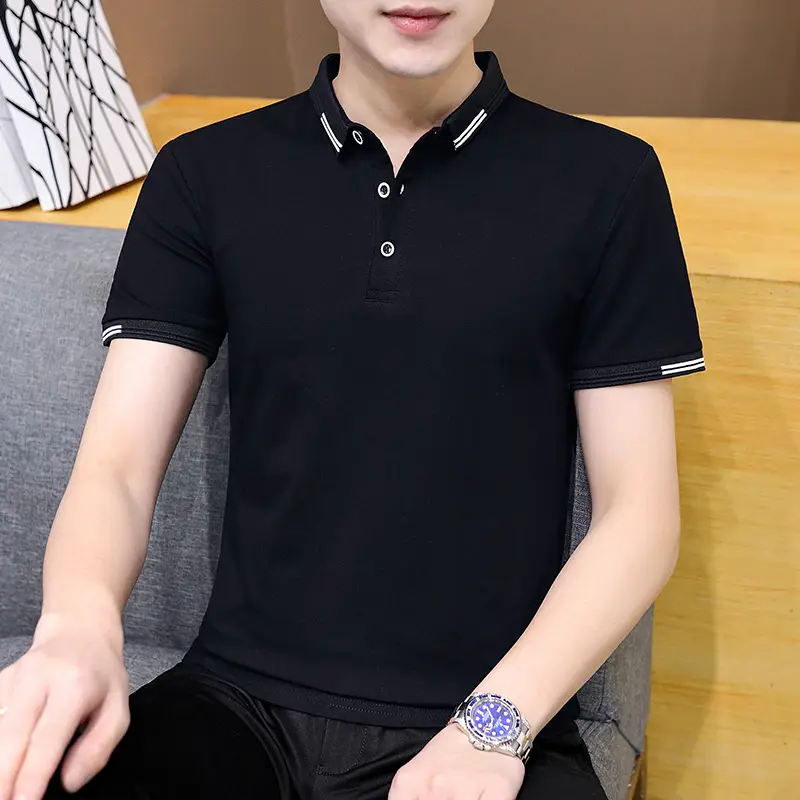 Men's Grey Polo T-Shirt 2025 Summer Casual Wear - Image 2