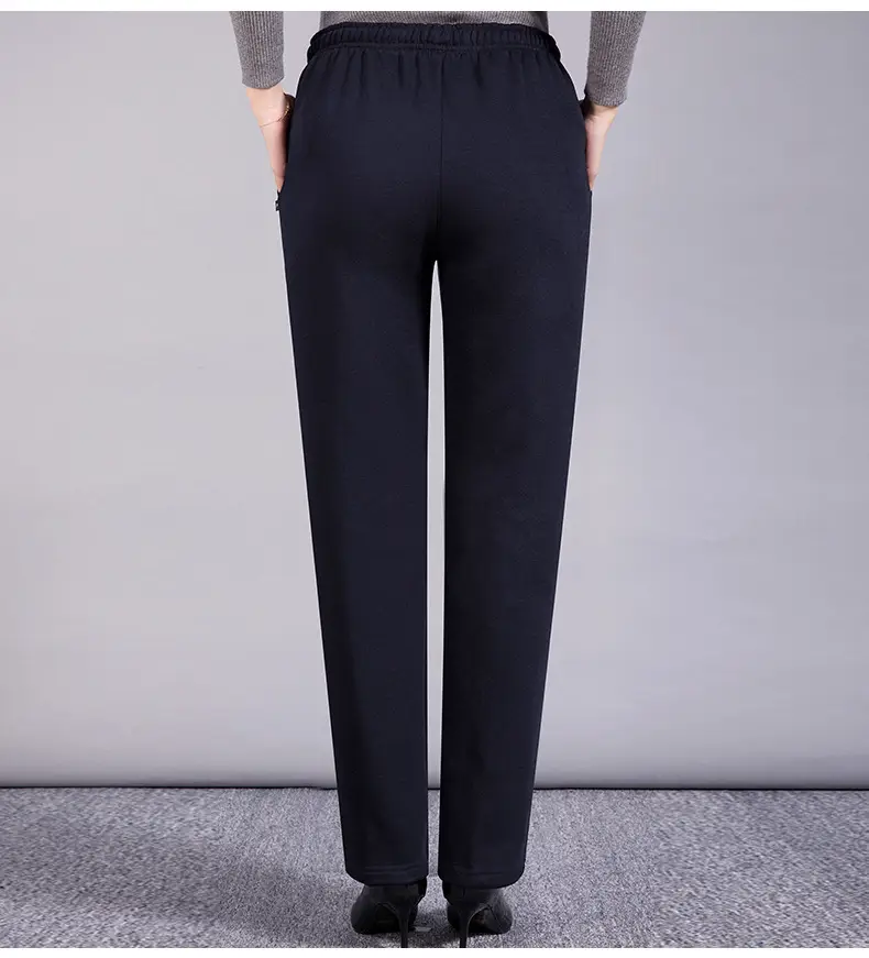Middle-aged Women's Fleece Pants Maroon Winter — feature 11
