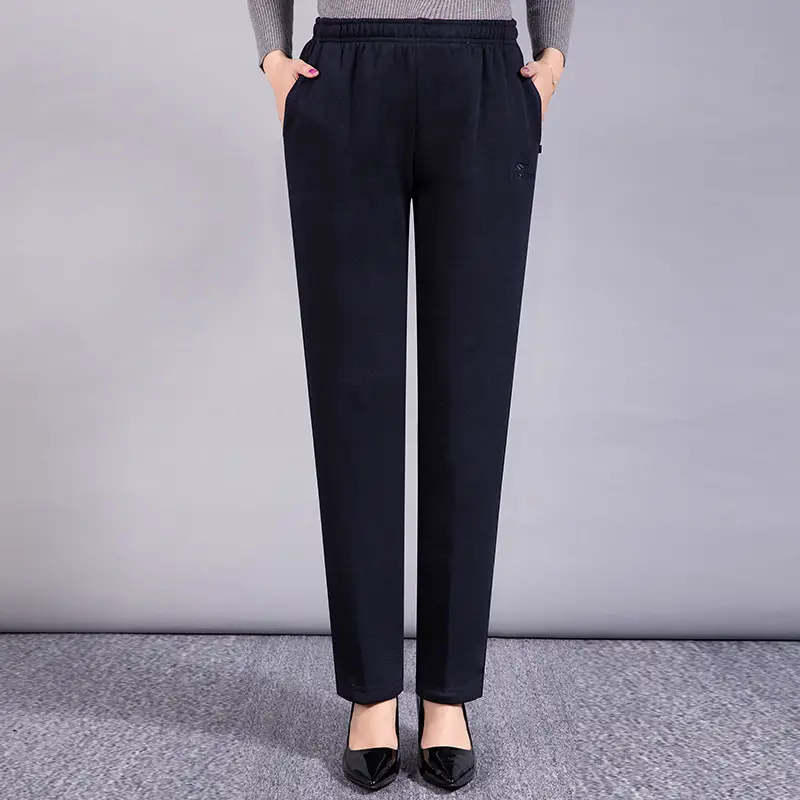 Middle-aged Women's Fleece Pants Maroon Winter — feature 36