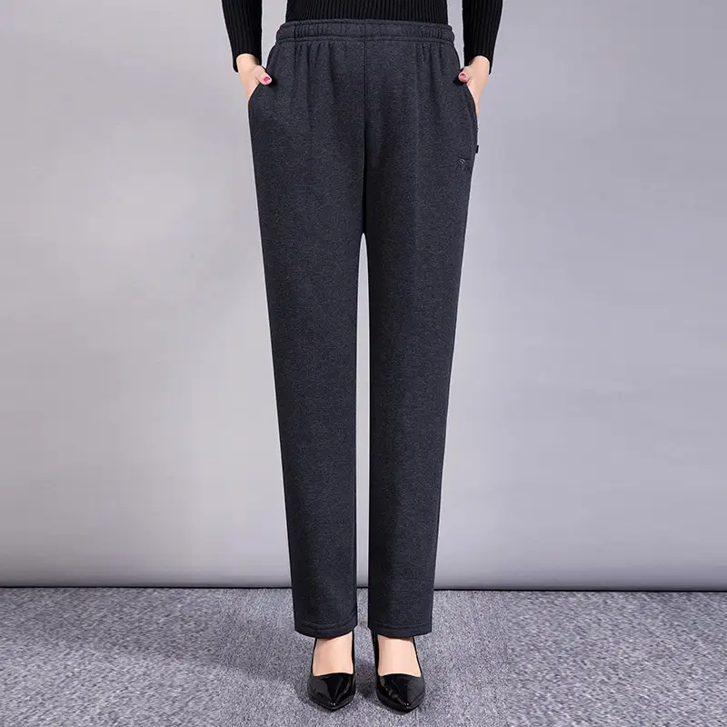 Middle-aged Women's Fleece Pants Maroon Winter — feature 38