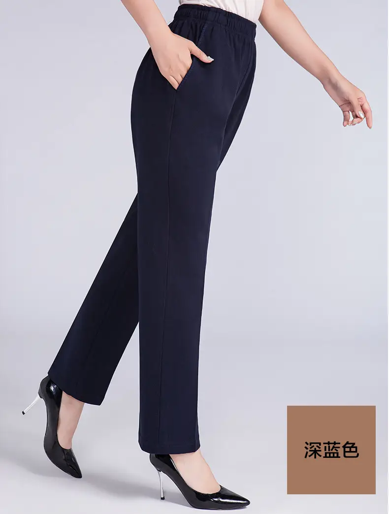 Middle-aged Women's Fleece Pants Maroon Winter - Image 4