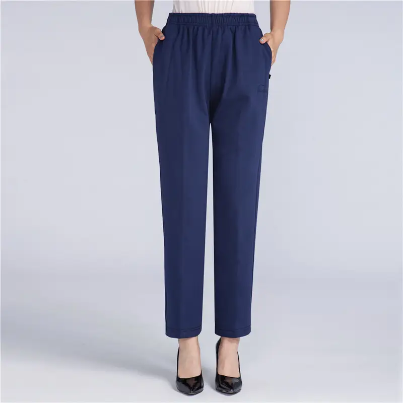 Middle-aged Women's Fleece Pants Maroon Winter - Image 6