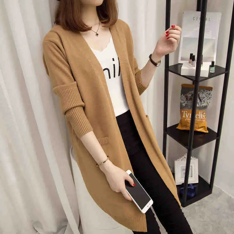 2022 Women's Mid-Length Knitted Cardigan Sweater - Image 3