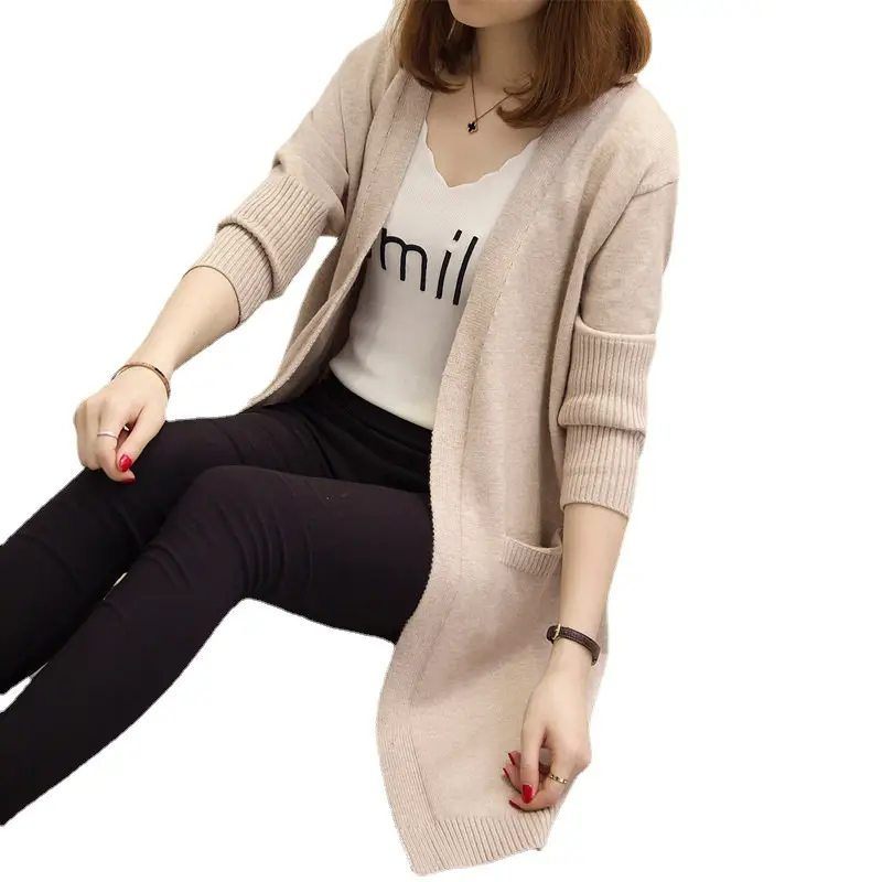 2022 Women's Mid-Length Knitted Cardigan Sweater - Image 6