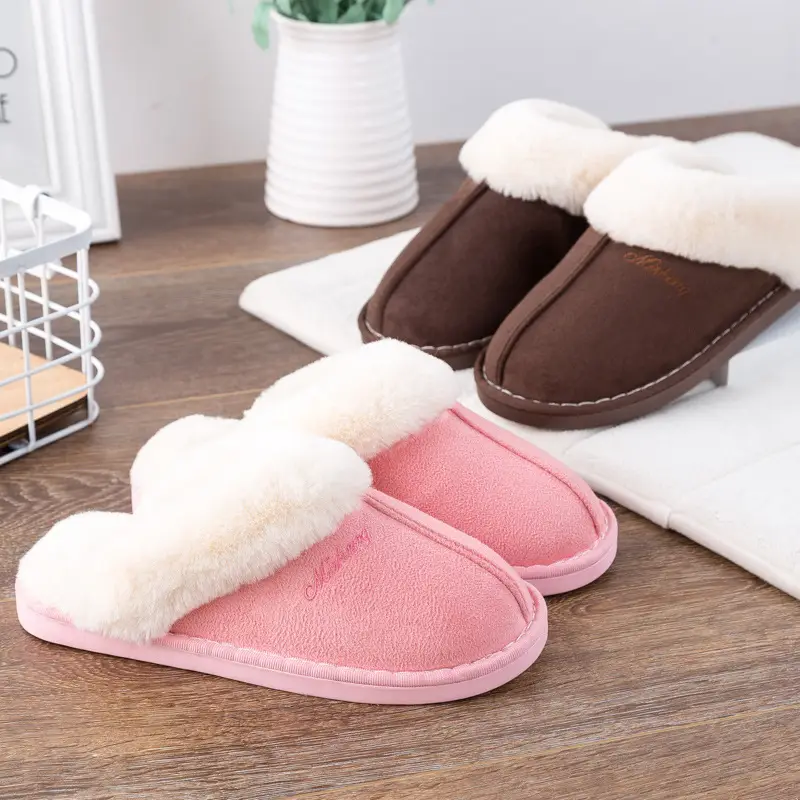 2020 autumn and winter explosions warm plush indoor couples non-slip cotton slippers men and women home cotton shoes wholesale foreign trade