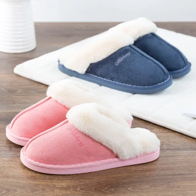 2020 autumn and winter explosions warm plush indoor couples non-slip cotton slippers men and women home cotton shoes wholesale foreign trade